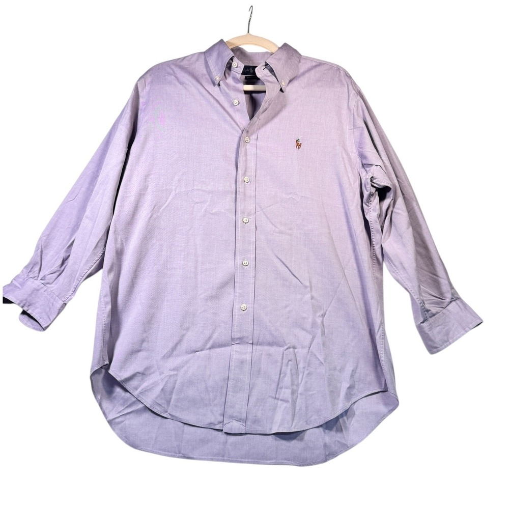 Ralph Lauren Classic Fit Oxford Button Down Shirt Lavender Men 16 1/2 32/33‎